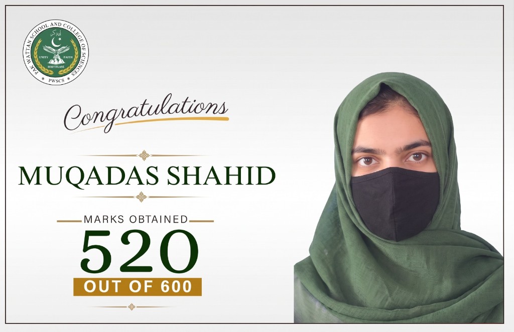 F.Sc-I outstanding student — 520 marks out of 600