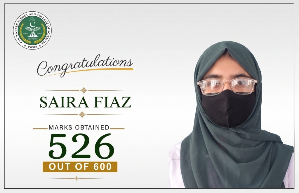 F.Sc-I outstanding student — 526 marks out of 600
